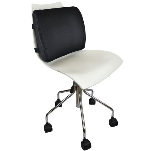 Lumbar Cushion w/Straps, Black Memory Foam
