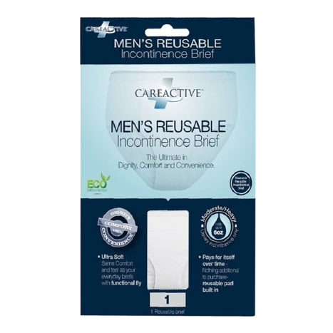 Careactive Men's Reusable Incontinence Briefs Med 3pck