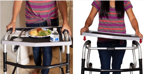 Walker Tray w/ Grip Mat  Gray - Gray