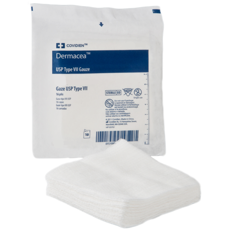 Dermacea USP Type VII 2 x 2 Inch Gauze Sponges 8 Ply Sterile - 441204 pck of 100