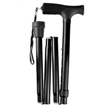 Cane, Folding, Black, Pistol Grip, 33" - 37"
