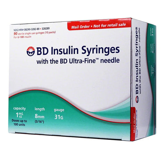 Becton Dickinson Ultra Fine Needle U-100 Insulin Syringes