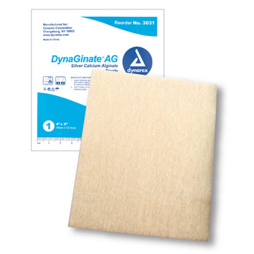 DynaGinate AG Silver Calcium Alginate Dressing 4 x5  Bx/10