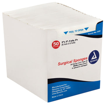 Gauze Sponges Sterile 2's 3"X 3"-12ply (25-2's per tray)