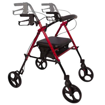 Rollator  Aluminum  Height Adjustable  Burgundy