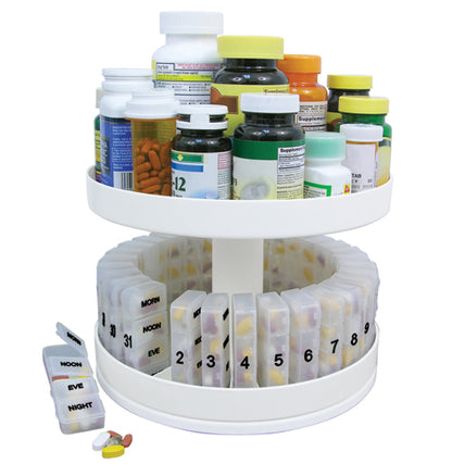 Revolving Medicine Center w/31 Daily Pill Compartments