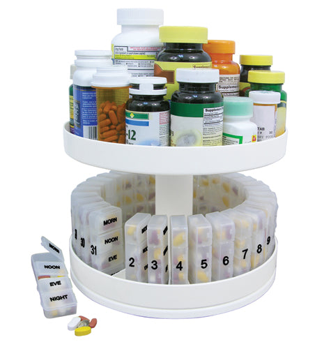 Revolving Medicine Center w/31 Daily Pill Compartments