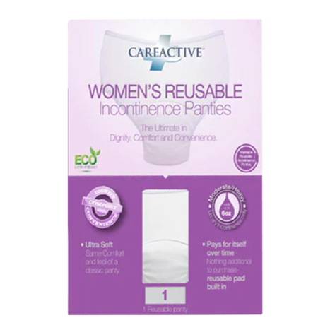 CareActive Women's Reusable Incontinence Panty Moderate Absorbency - Med 3 pck